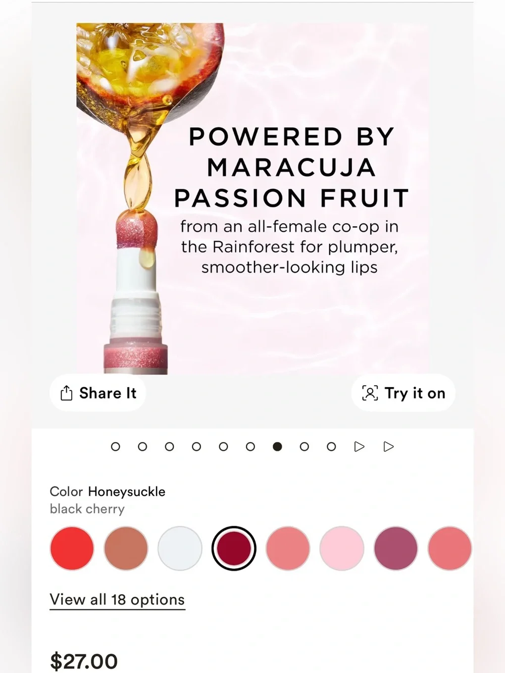 tarte Maracuja Juicy Plumping Lip Oil — Honeysuckle